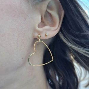 Handcrafted 24k Gold Heart Hoop Earrings